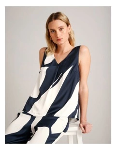 V-Neck Satin Tank in Assorted