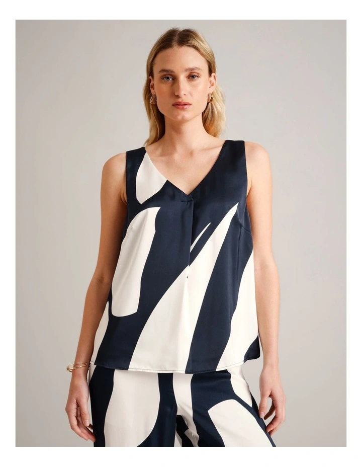 V-Neck Satin Tank in Assorted image 2