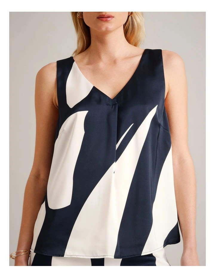 V-Neck Satin Tank in Assorted image 3