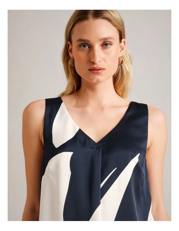 V-Neck Satin Tank in Assorted image 4