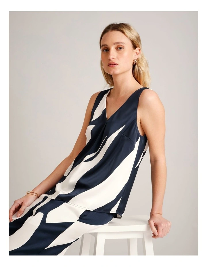 V-Neck Satin Tank in Assorted image 7