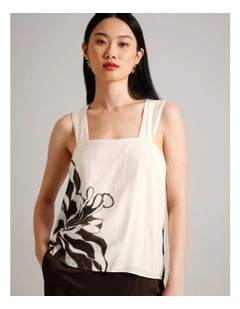 Placement Floral Knot Back Top in Assorted
