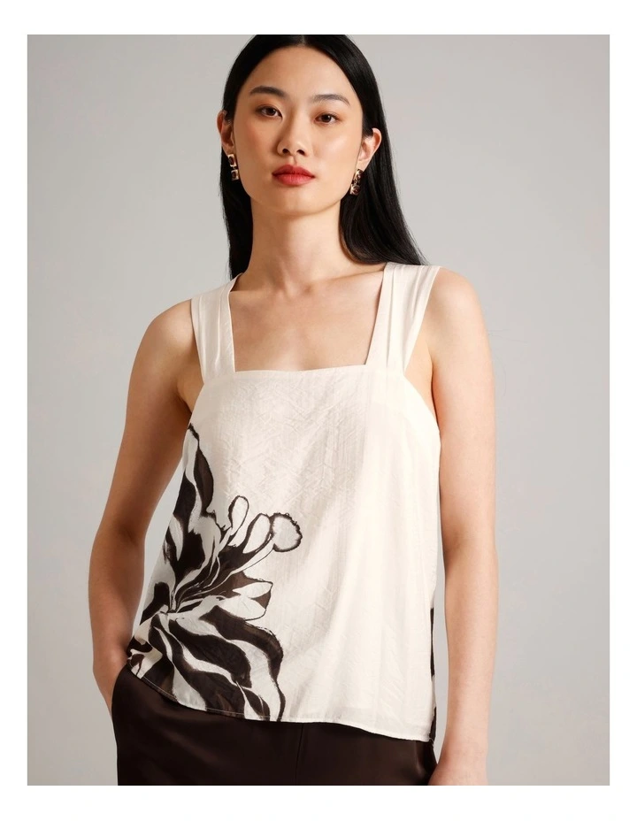 Placement Floral Knot Back Top in Assorted image 1