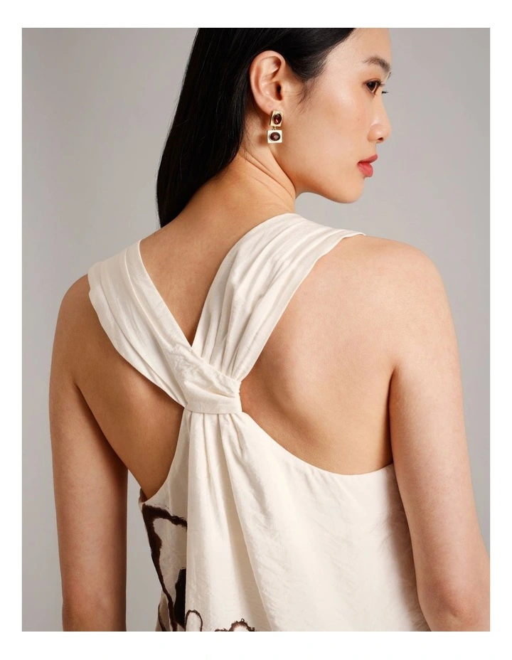 Placement Floral Knot Back Top in Assorted image 2