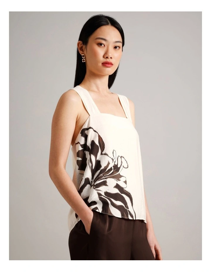 Placement Floral Knot Back Top in Assorted image 4