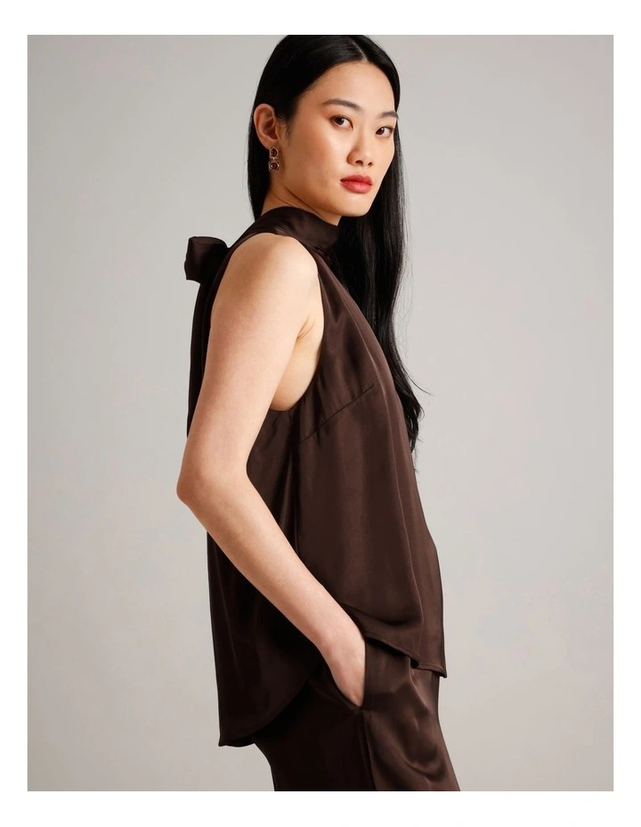 Halter Top in Brown image 2