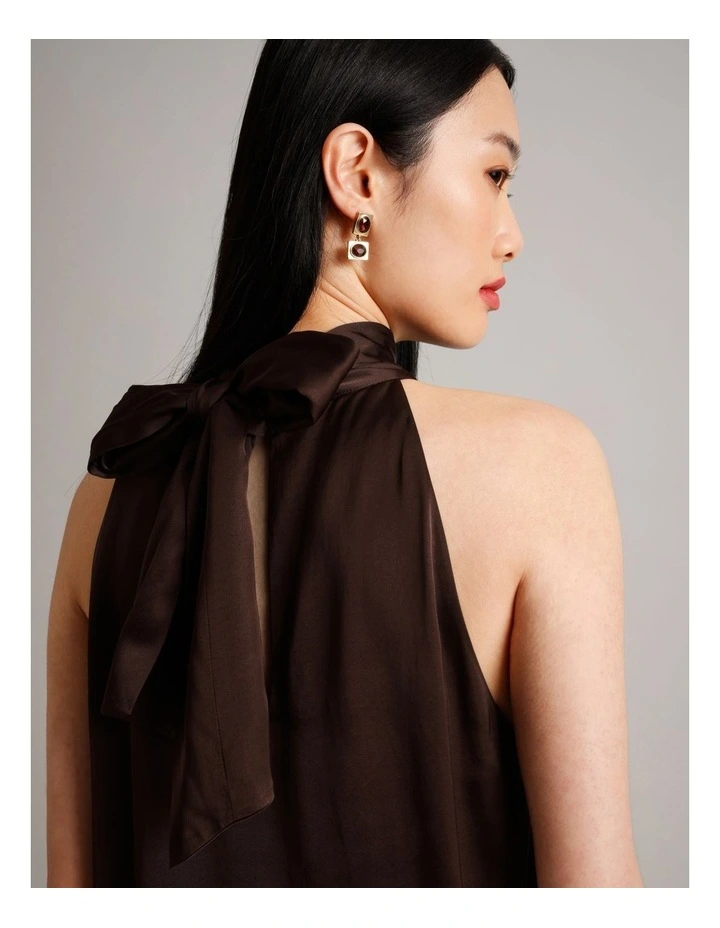 Halter Top in Brown image 3