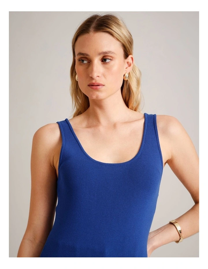Scoop Neck Knit Tank in Cobalt image 3