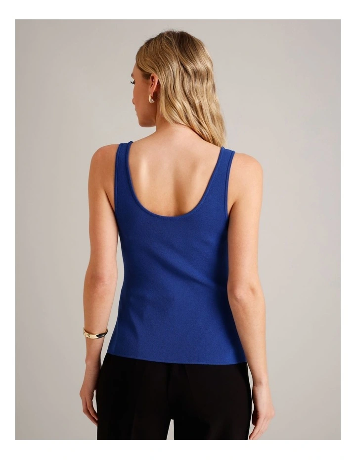 Scoop Neck Knit Tank in Cobalt image 5