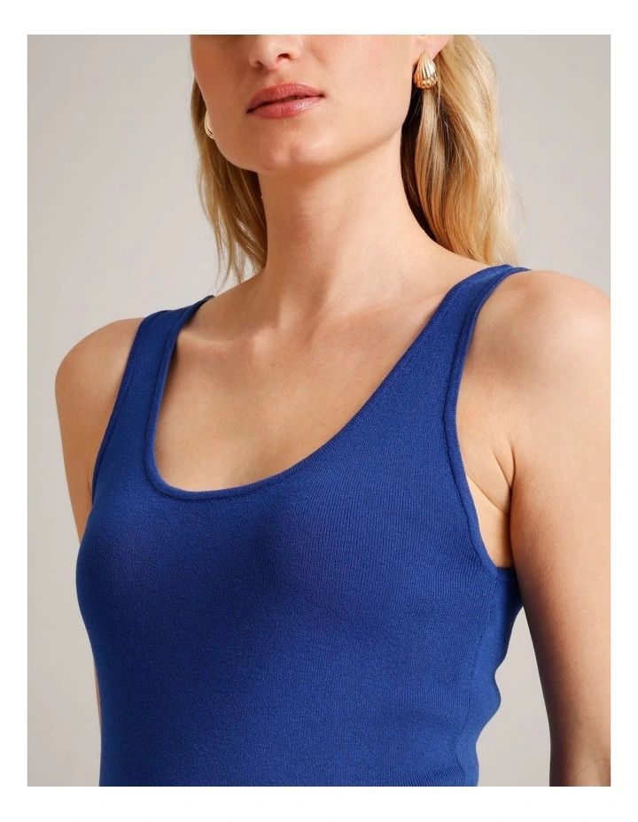 Scoop Neck Knit Tank in Cobalt image 6