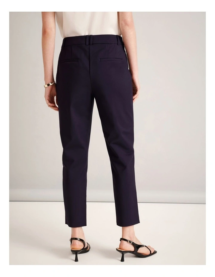 Organic Cotton Blend Sateen Pant in Navy image 5