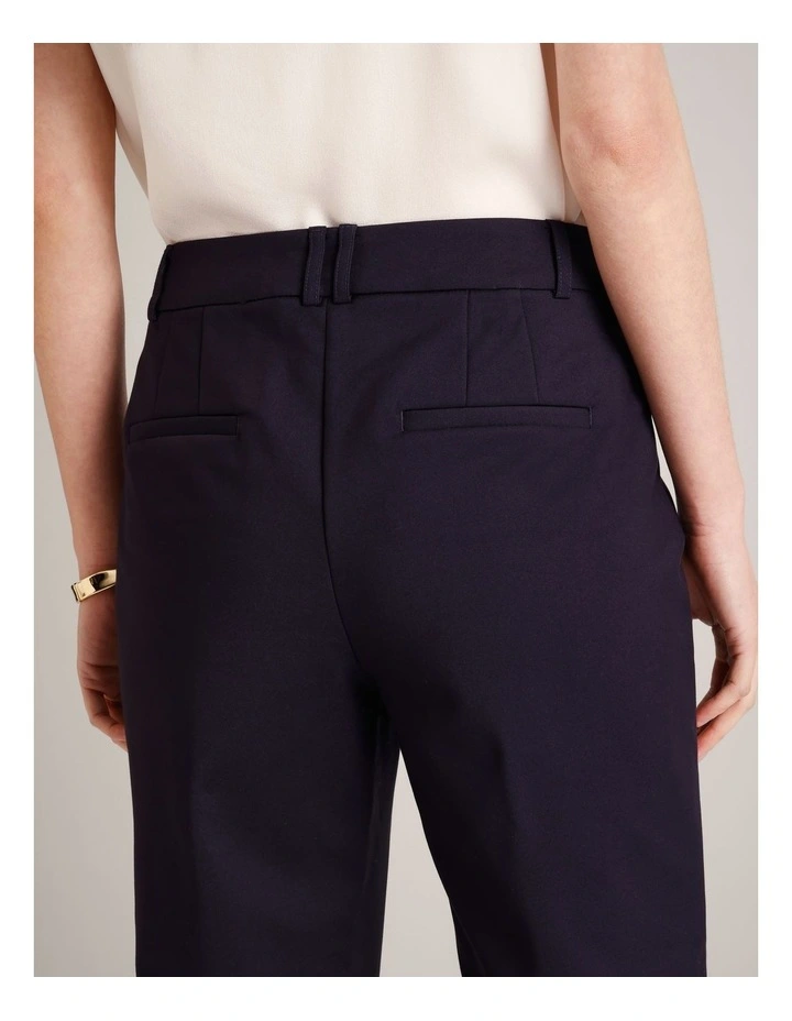 Organic Cotton Blend Sateen Pant in Navy image 6