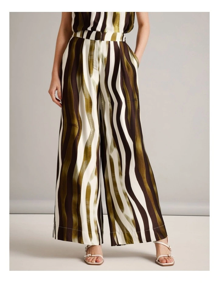 Viscose Blend Elasticated Wide Leg Printed Pant in Assorted image 2