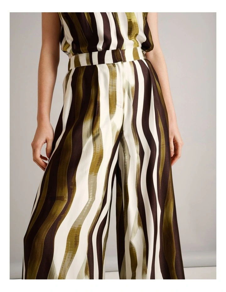 Viscose Blend Elasticated Wide Leg Printed Pant in Assorted image 4