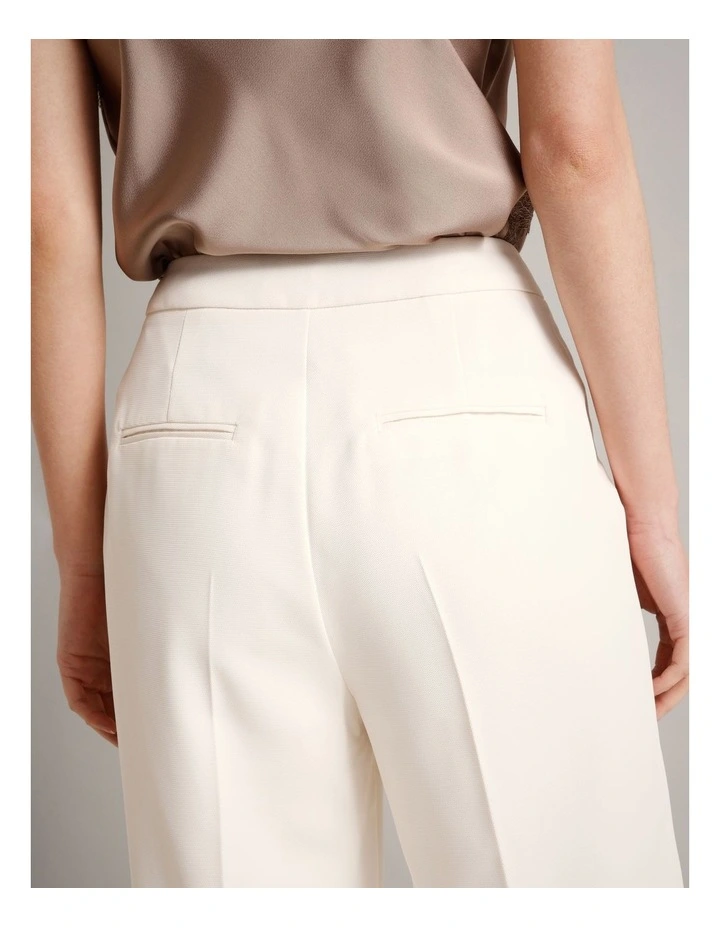Textured Polyester Straight Leg Pant in Ecru image 7