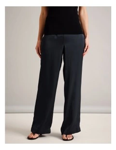 Fluid Satin Pant in Navy