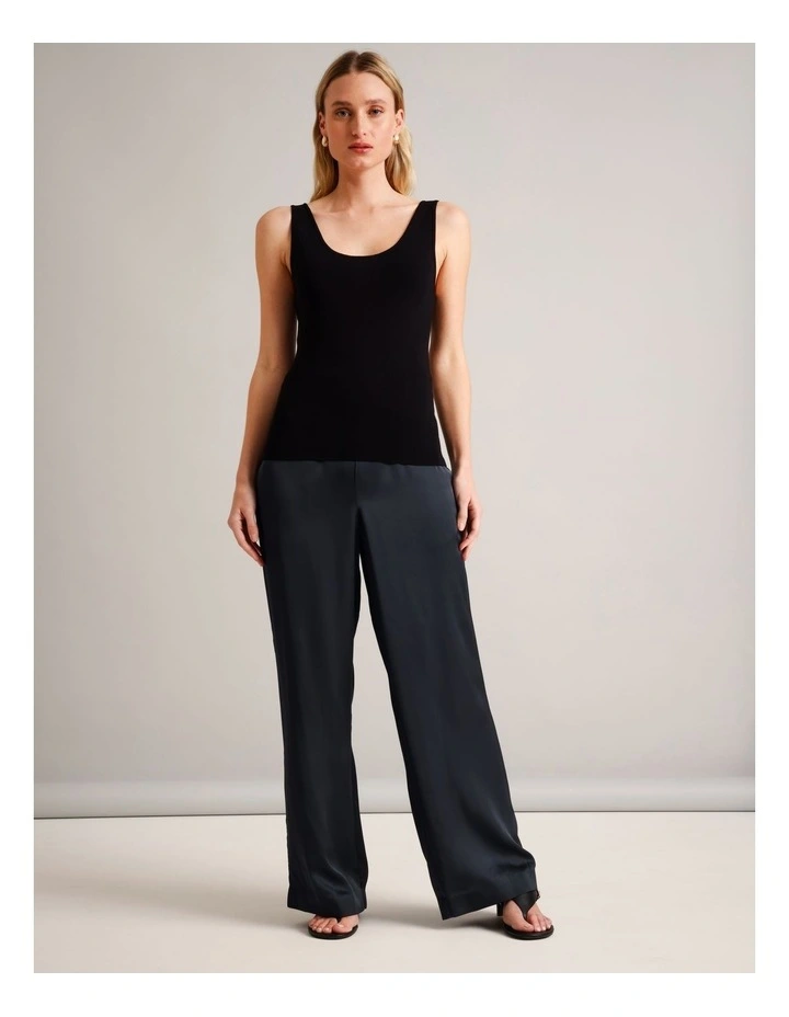 Fluid Satin Pant in Navy image 2