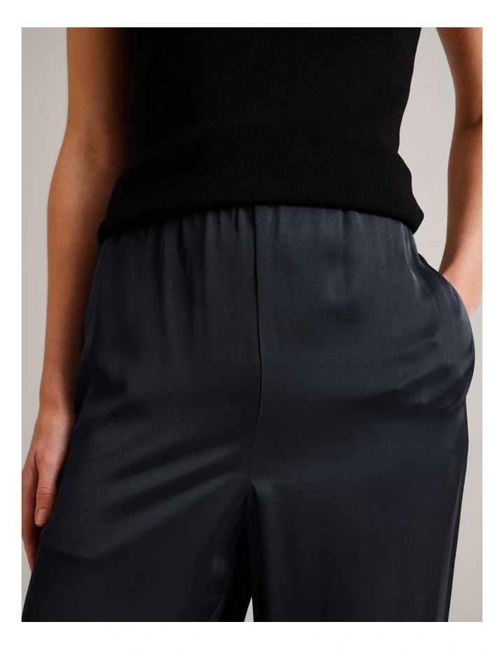 Fluid Satin Pant in Navy image 3