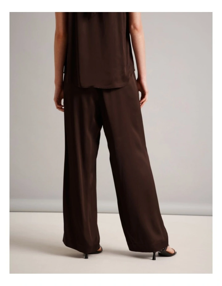 Fluid Satin Pant in Brown image 6