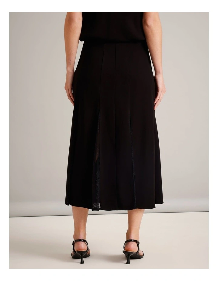 LACE INSERT MAXI SKIRT IN BLACK image 5