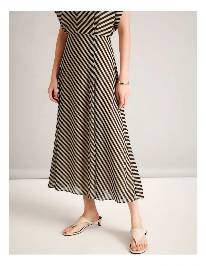 Recycled Poly Striped Batwing Maxi Dress in Assorted image 2