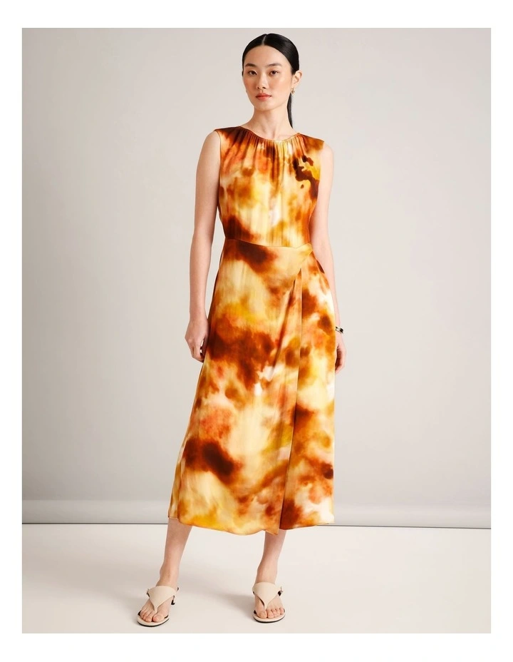 Draped Sleeveless Dress in Assorted image 2