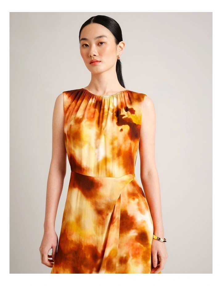 Draped Sleeveless Dress in Assorted image 3