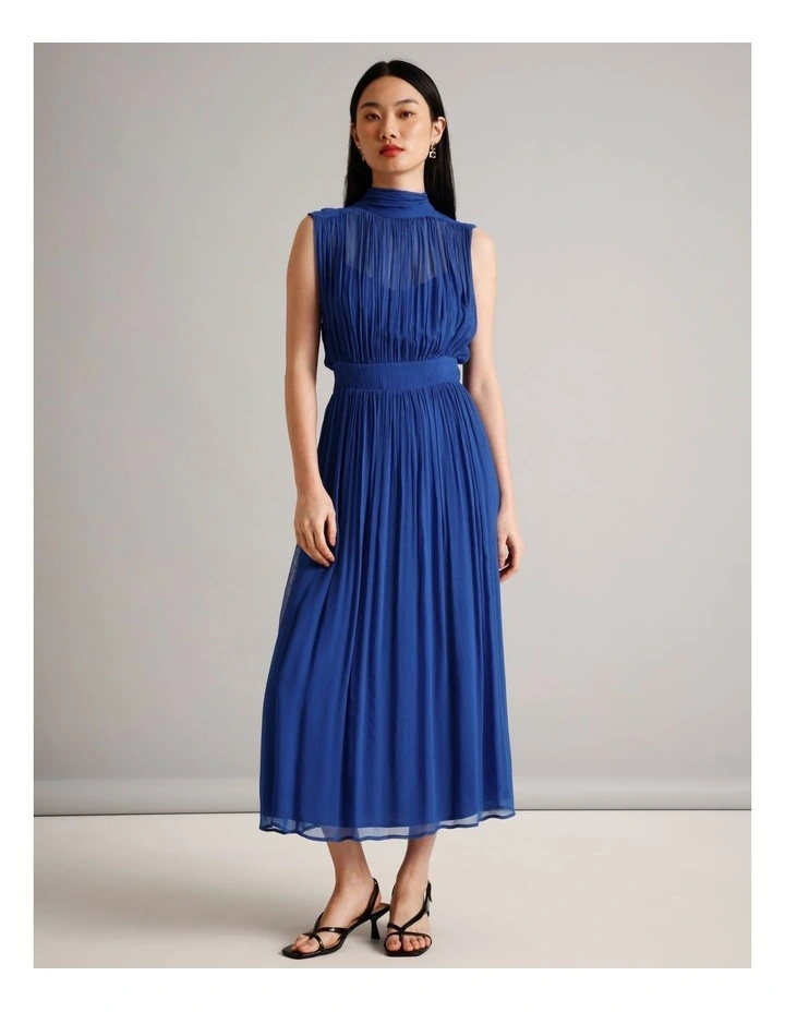 Sleeveless Yoryu Dress in Cobalt image 1