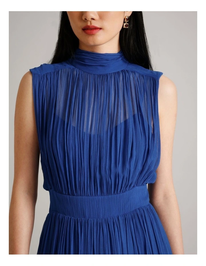 Sleeveless Yoryu Dress in Cobalt image 3