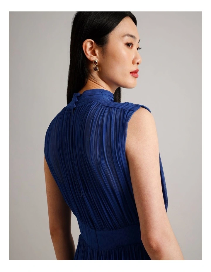 Sleeveless Yoryu Dress in Cobalt image 4