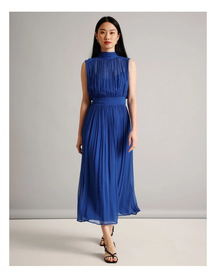 Sleeveless Yoryu Dress in Cobalt image 5