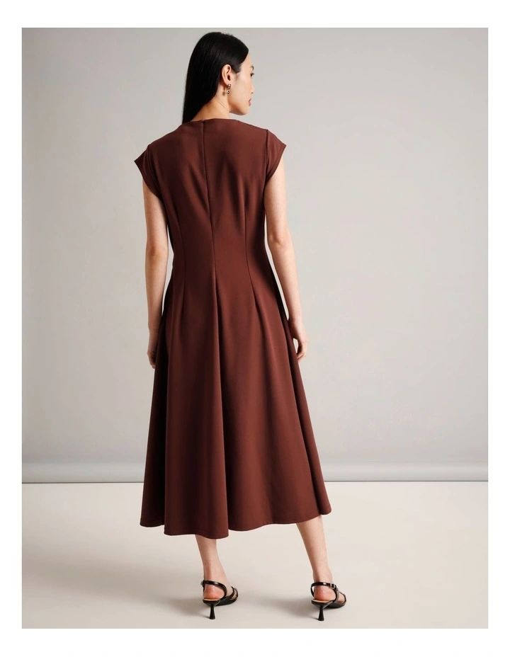 Polyester Blend Sleeveless Dress With Waist Hardware in Wine image 4