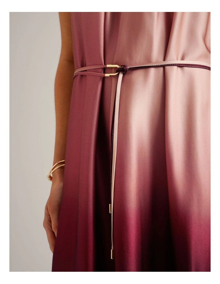 Viscose Blend Pleated Neck Sleeveless Maxi Dress in Assorted image 4