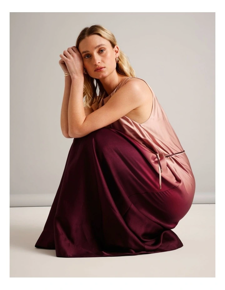 Viscose Blend Pleated Neck Sleeveless Maxi Dress in Assorted image 6