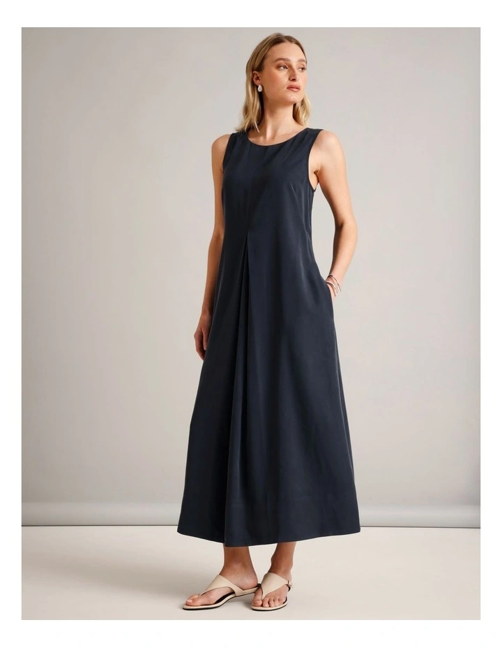 Sleeveless Relaxed Dress in Navy image 3