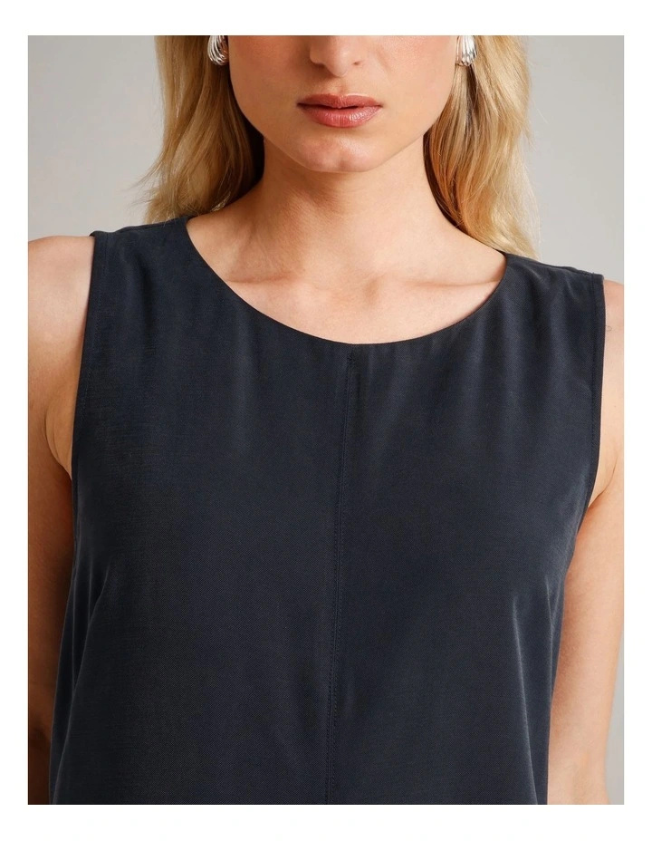 Sleeveless Relaxed Dress in Navy image 4