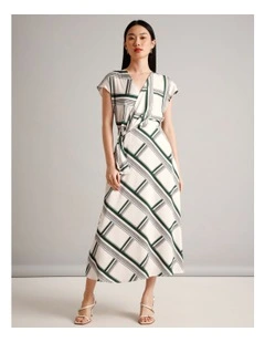 Recycled Polyester Satin Wrap Dress in Assorted