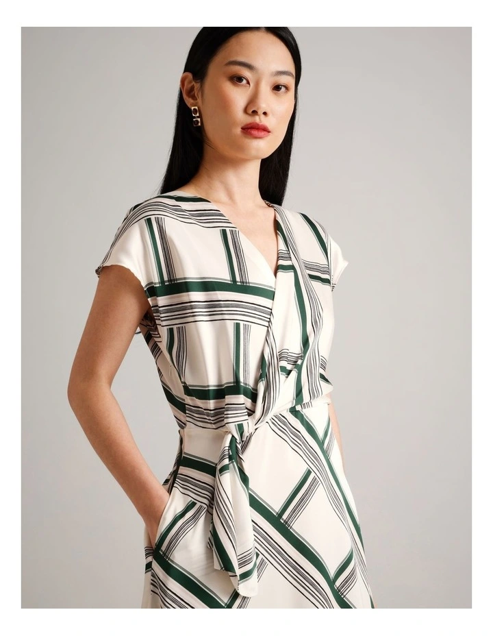 Recycled Polyester Satin Wrap Dress in Assorted image 2