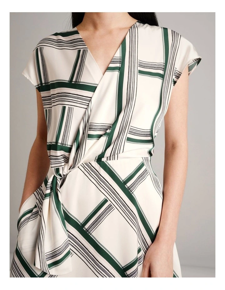 Recycled Polyester Satin Wrap Dress in Assorted image 4