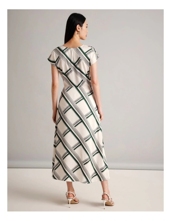 Recycled Polyester Satin Wrap Dress in Assorted image 6
