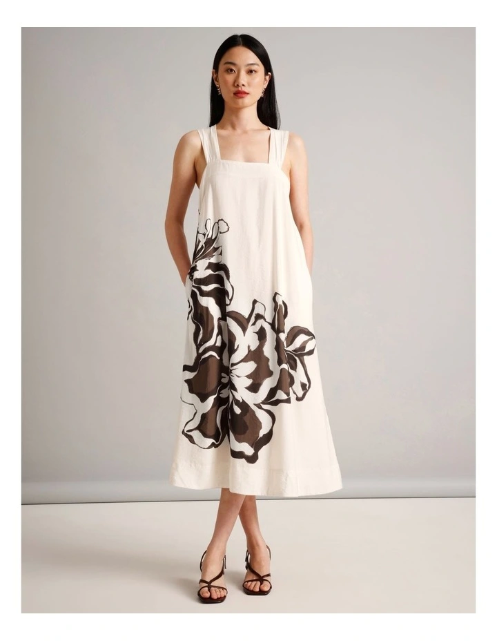 Placement Floral Knot Back Dress in Assorted image 1