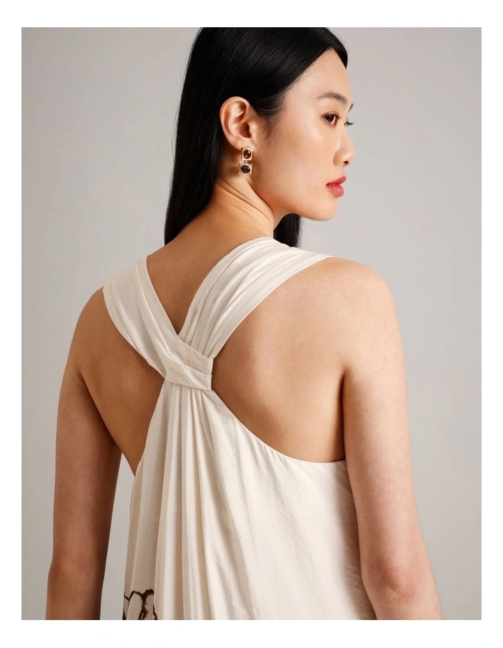 Placement Floral Knot Back Dress in Assorted image 3