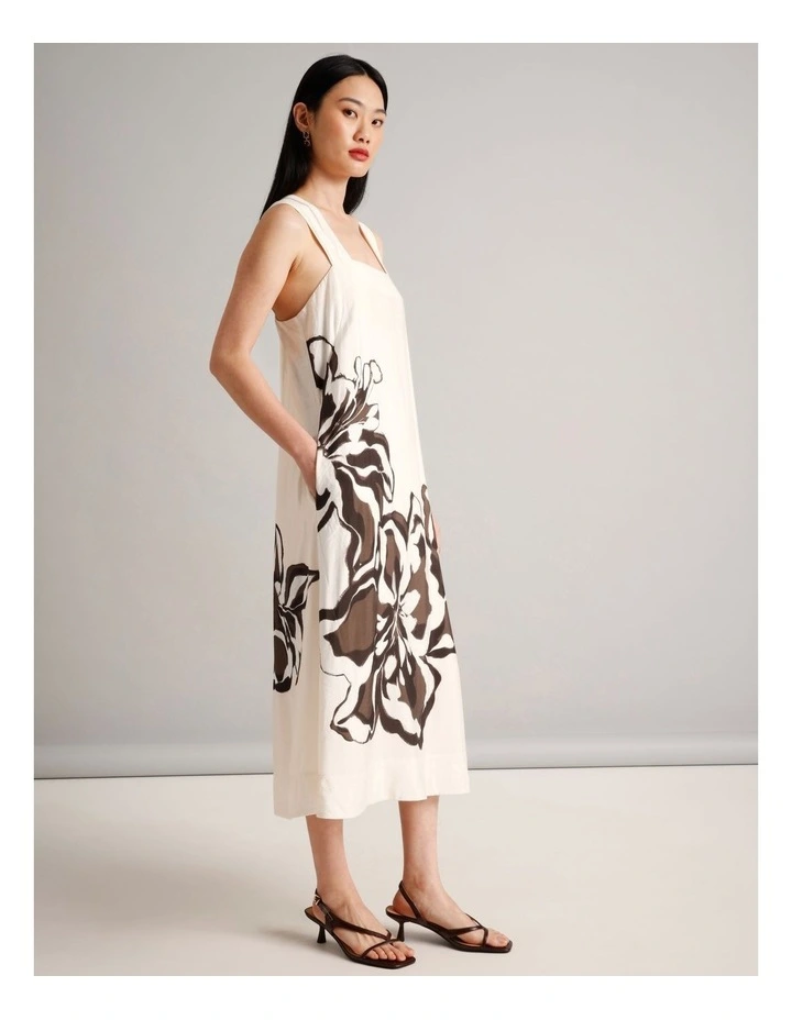 Placement Floral Knot Back Dress in Assorted image 4