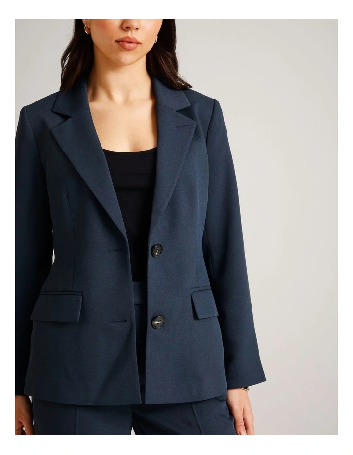 Single Breasted Blazer in Navy image 3