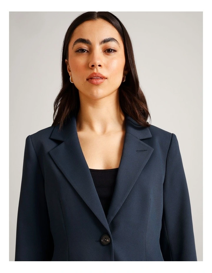 Single Breasted Blazer in Navy image 6