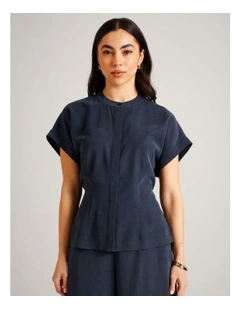 Extended Shoulder Shirt in Navy