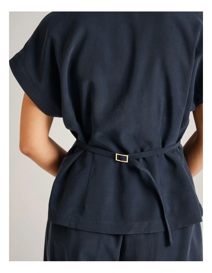 Extended Shoulder Shirt in Navy image 6