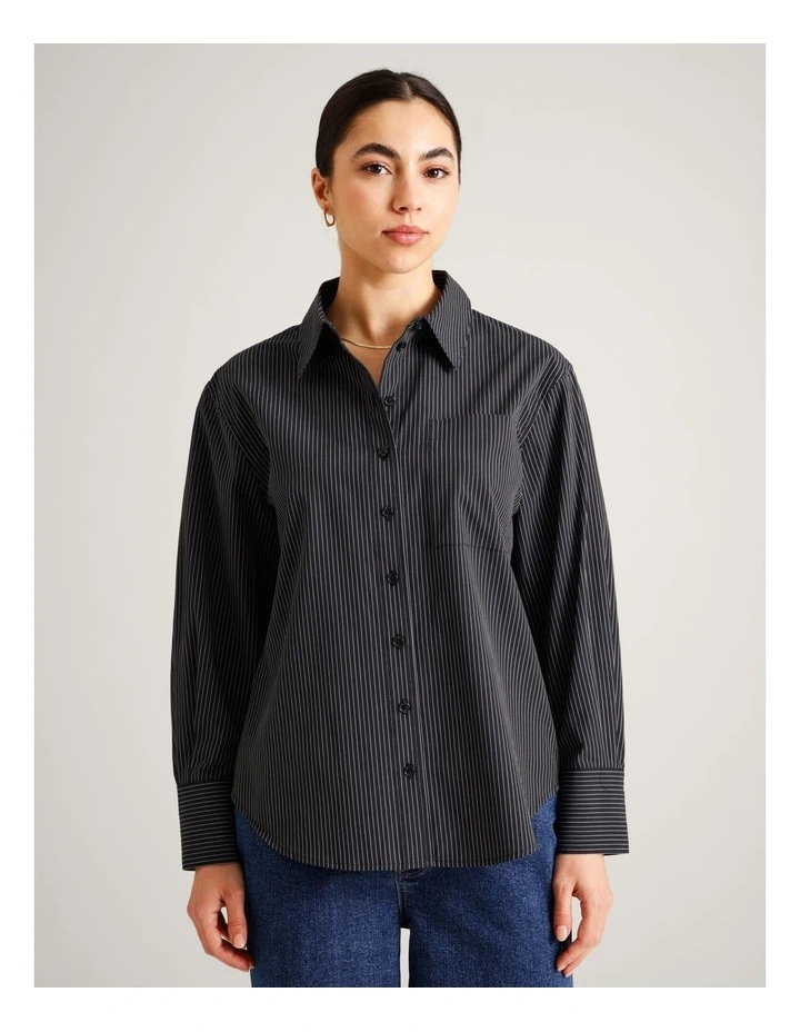 Organic Cotton Blend Relaxed Shirt in Assorted image 3