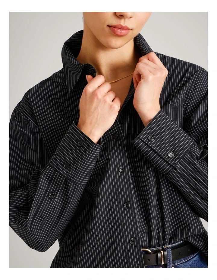 Organic Cotton Blend Relaxed Shirt in Assorted image 4