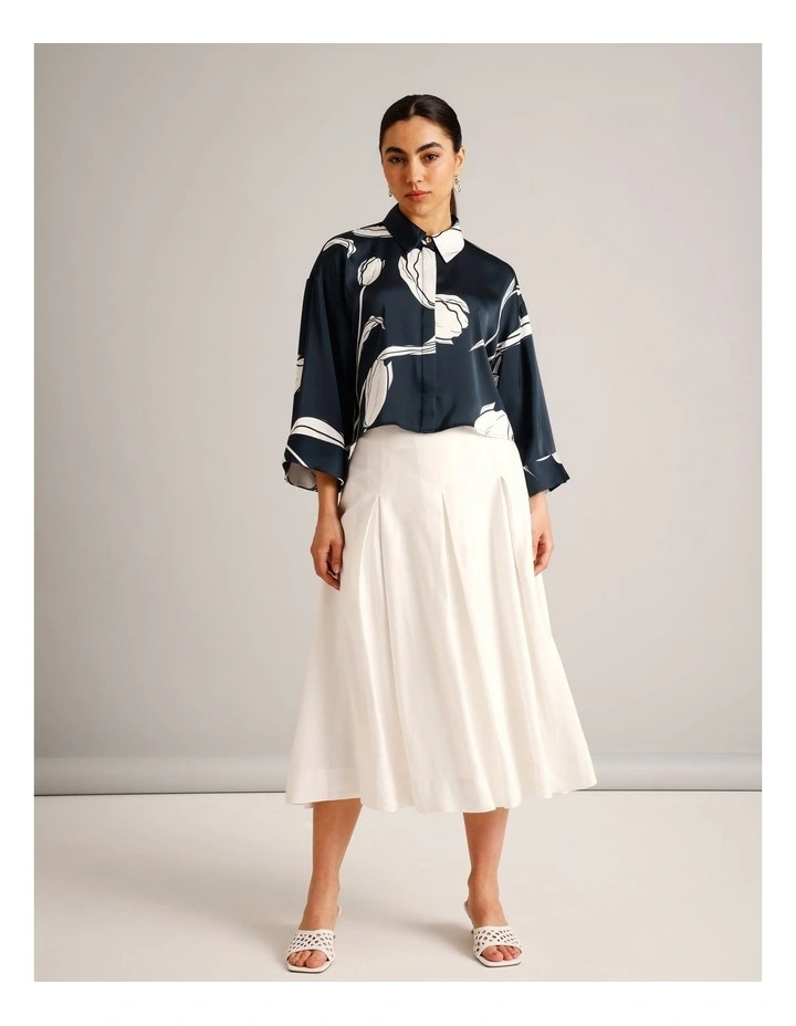 Recycled Poly Satin Printed Shirt in Assorted image 3